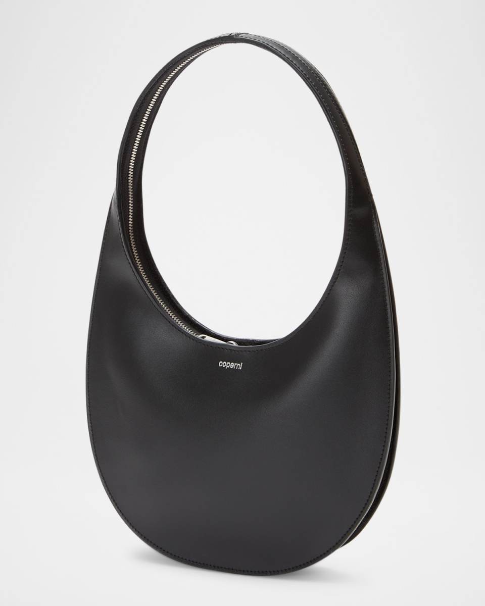 Swipe Double-Gusset Leather Shoulder Bag